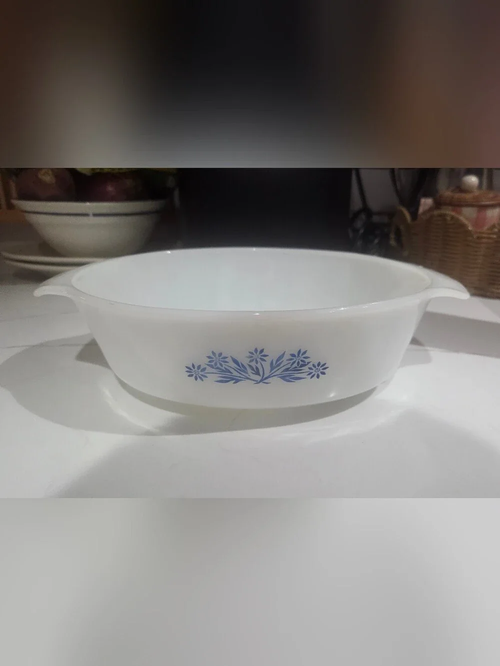 Vintage Anchor Hocking Fire King Cornflower 1  1/2 Quart Casserole Baking Dish